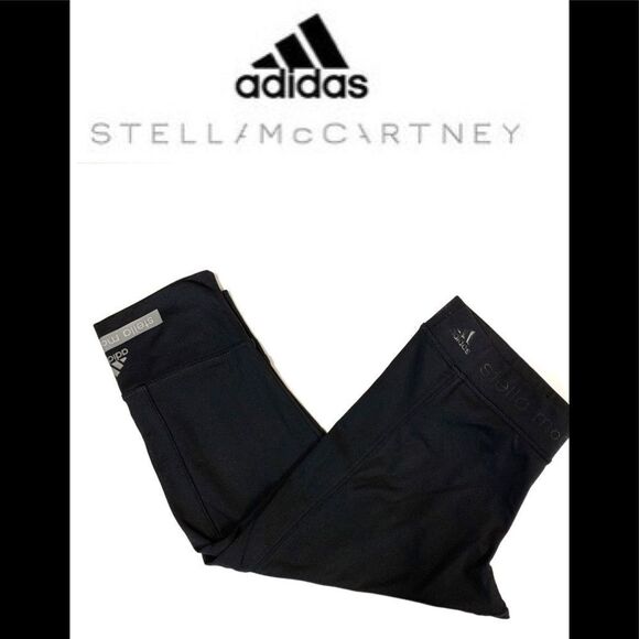 Stella McCartney Adidas black Capri gym leggings S - Picture 2 of 14